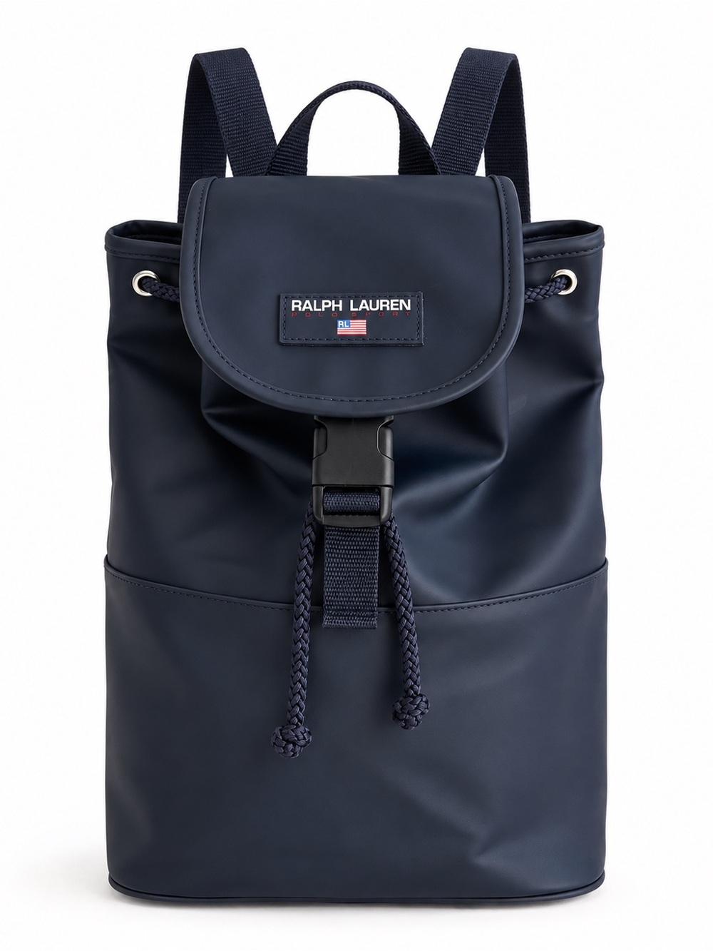 Vintage Y2K Polo Sport Ralph Lauren Navy Drawstring Backpack Bucket Bag USA Flag